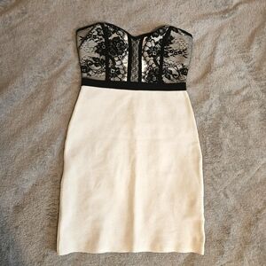 Eyelash Lace Bustier Bodycon Dress